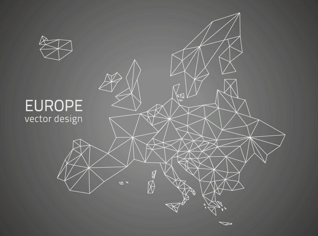 Picture of Europe vector black outline map