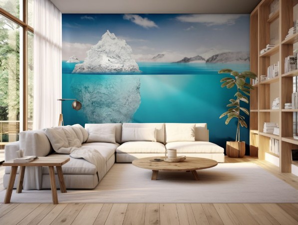 Afbeeldingen van Iceberg on blue ocean