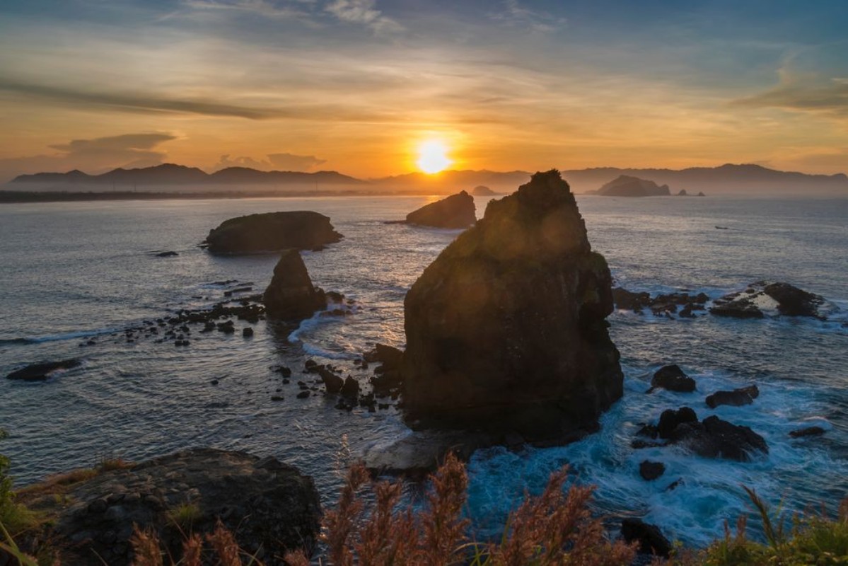 Picture of Sunrise in Papuma Beach East Java Indonesia