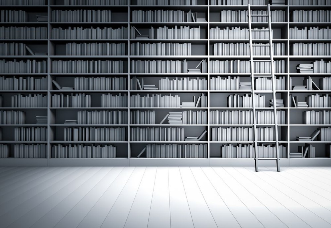 Image de Library room in black and white