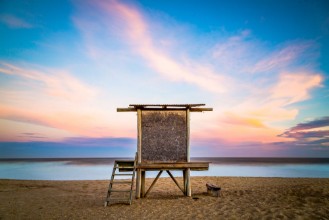 Picture of La Pedrera sunset beach baywatch sky color paradise