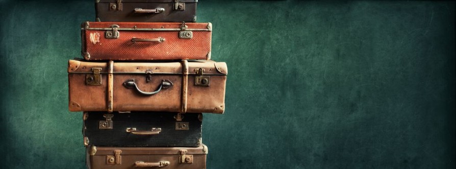 Picture of Vintage Pile Ancient Suitcases Design Long Format