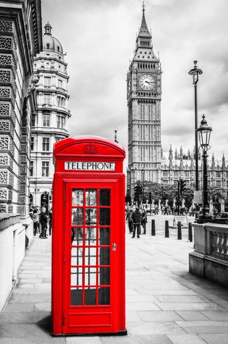 Afbeeldingen van Telefooncel in Londen met Big Ben