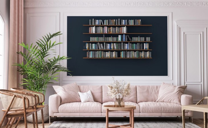 Picture of Interior bookshelf room library 