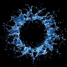 Picture of Round Shape Of Splashing Water On Black