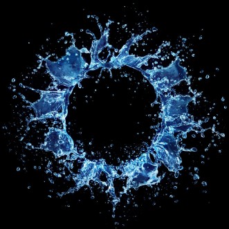 Picture of Round Shape Of Splashing Water On Black