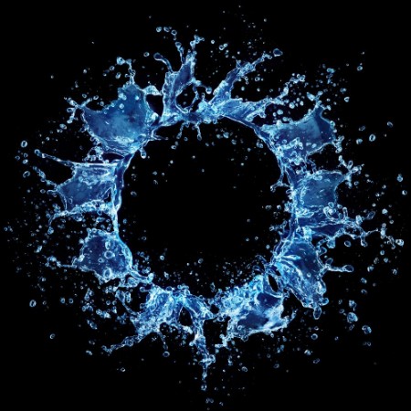 Picture of Round Shape Of Splashing Water On Black