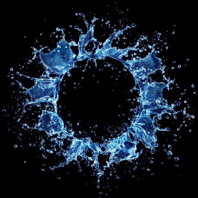 Picture of Round Shape Of Splashing Water On Black