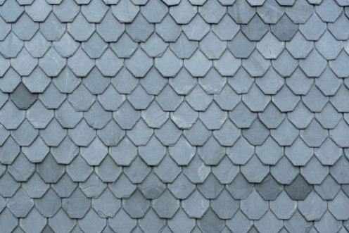 Picture of Schiefer an einem Schieferdach und Schieferfassade