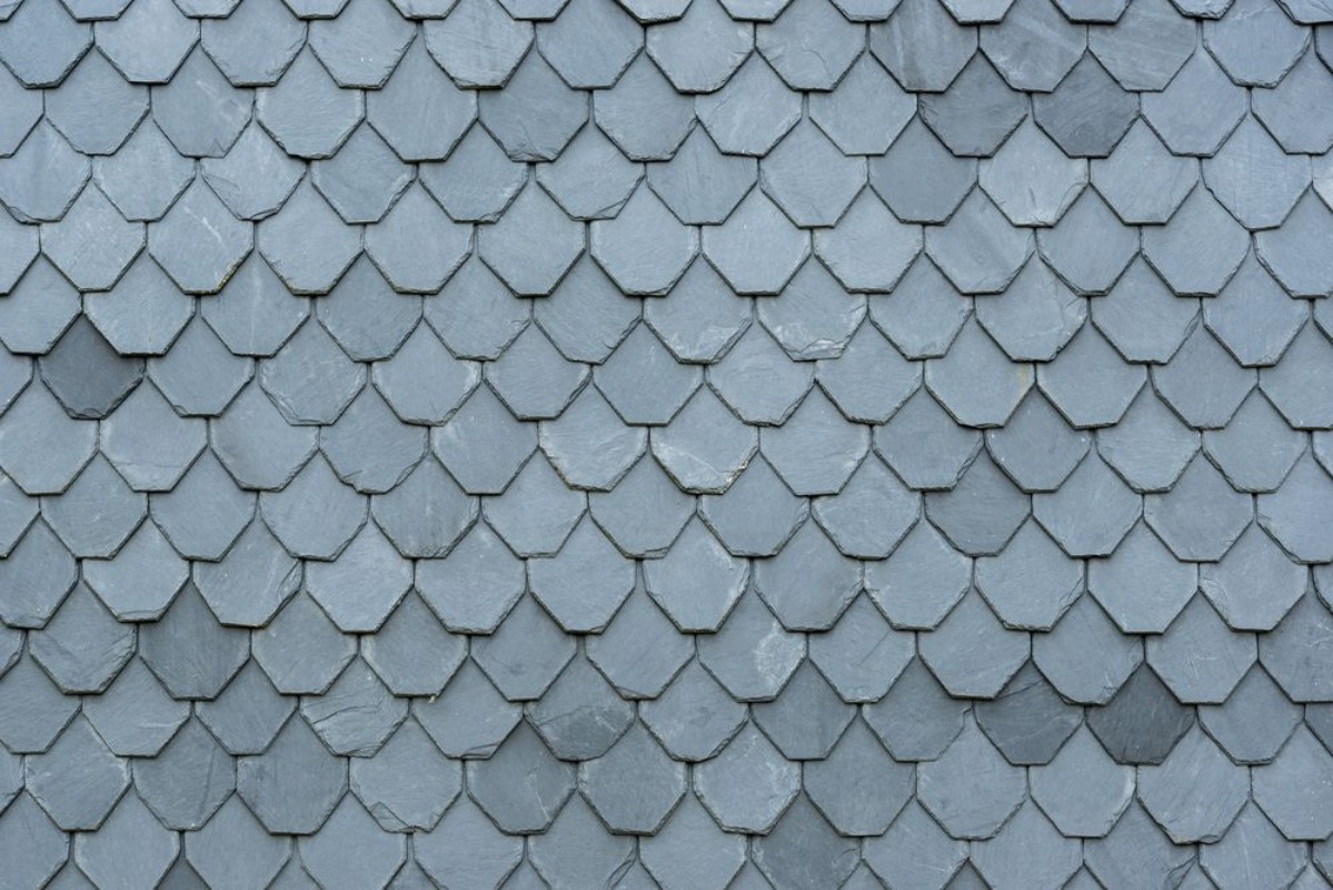 Picture of Schiefer an einem Schieferdach und Schieferfassade