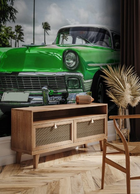 Picture of HDR Amerikanischer grner Oldtimer in Kuba Havanna - Serie 2