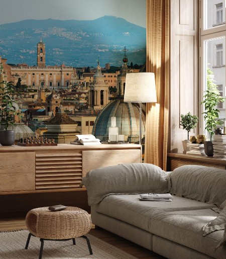 Afbeeldingen van View of Rome roofs and domes