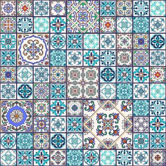 Vector seamless texture Beautiful mega patchwork pattern for design and fashion with decorative elements photowallpaper Scandiwall