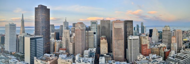 Image de San Francisco Downtown Panoramic View at Sunset Aerial view of San Francisco Financial District