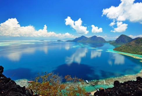 Afbeeldingen van Malaysia Sabah Borneo Scenic View of Tun Sakaran Marine Park tropical island Bohey Dulang Semporna Sabah