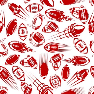 Imagen de Seamless red sketched rugby balls pattern