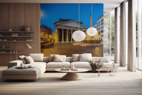 Picture of Pantheon by night Rome Italy