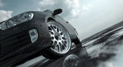 Bild von Car on wet road