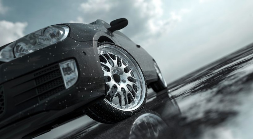 Picture of Car on wet road