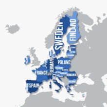 Picture of Vector map of European Union Brexit European Union without Uni