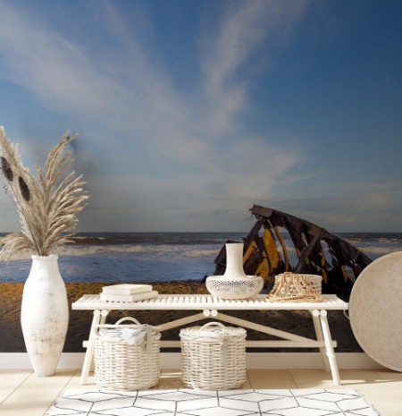 Bild på Pave de bateau sur la plage de La Pedrera en Uruguay