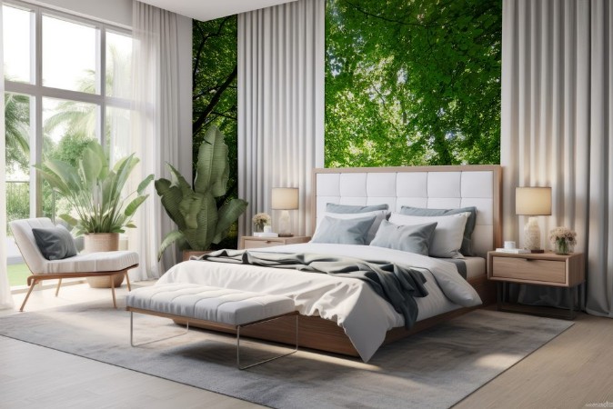 Picture of Trees in a green  forest