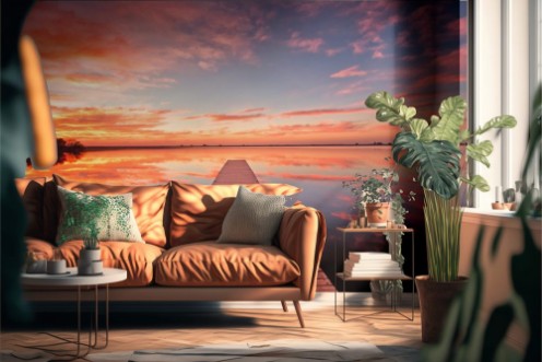 Afbeeldingen van Fishing dock at sunrise