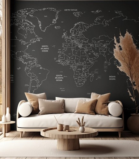 Picture of Världskarta med gränser