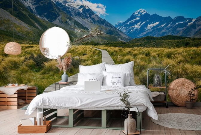 Picture of Mount cook from the Hooker Valley Mt cook is New Zealand highest Mountain