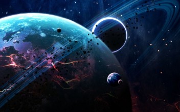 Picture of Universe scene with planets stars and galaxies in outer space showing the beauty of  exploration Elements furnished by NASA