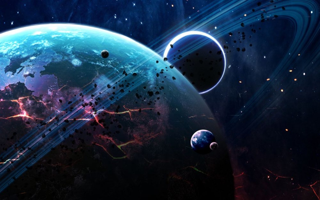 Picture of Universe scene with planets stars and galaxies in outer space showing the beauty of  exploration Elements furnished by NASA