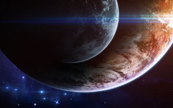 Afbeeldingen van Universe scene with planets stars and galaxies in outer space showing the beauty of space exploration Elements furnished by NASA