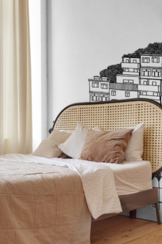 Afbeeldingen van Rio de Janeiro Brazil - hand drawn black and white illustration with space for text