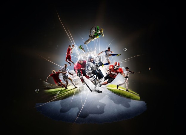Picture of Multi sports collage soccer basketball hockey footbal baseball dirt bike