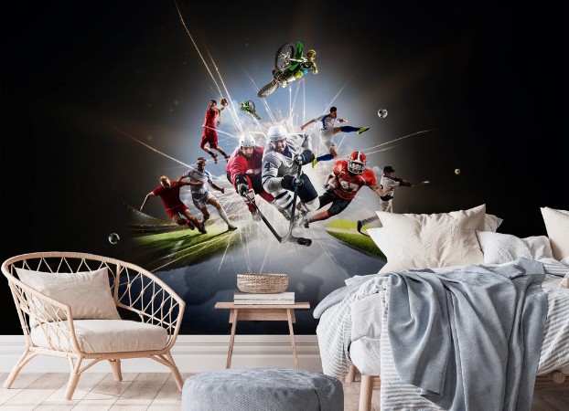 Picture of Multi sports collage soccer basketball hockey footbal baseball dirt bike