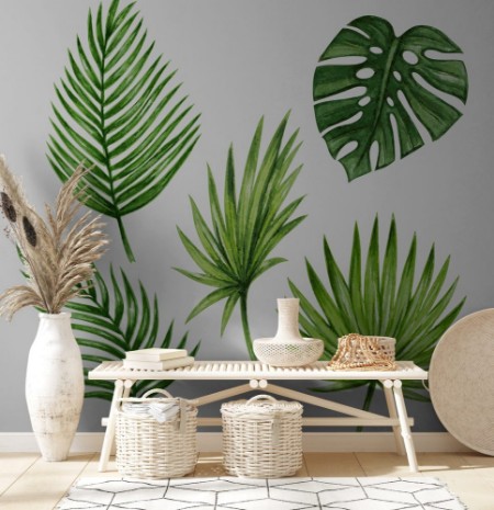 Picture of Watercolour Tropical Leaves II