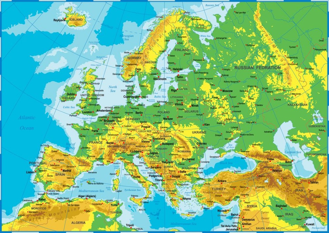 Picture of Europe - Physical Map