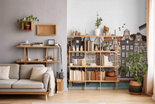 Picture of Amsterdam Netherlands - seamless banner of Amsterdams skyline hand drawn and digitally colored ink illustration