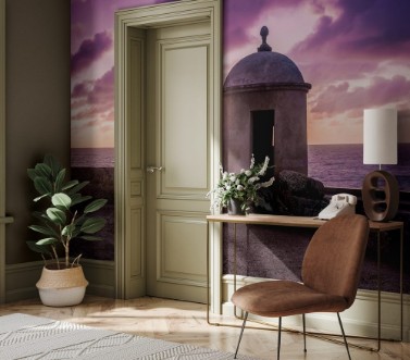 Afbeeldingen van Purple Sunset over Defensive Wall - Cartagena de Indias Colombia