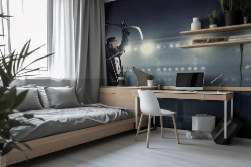 Afbeeldingen van Hockey player on ice   Mixed media