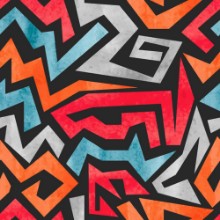 Image de Watercolor graffiti seamless pattern Vector colorful geometric abstract background 