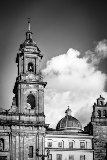 Afbeeldingen van Black and white detail of Bogota Cathedral - Bogota Colombia