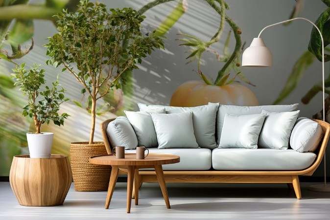 Picture of Not ripe tomatoes on branches