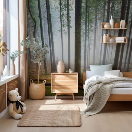 Picture of Mysterious fog in the green forest