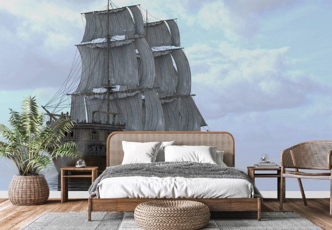 Picture of 3D Illustration Sailboat On The Sea