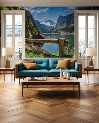 Image de Sunny sunrise at Gosausee lake in Gosau Alps Austria