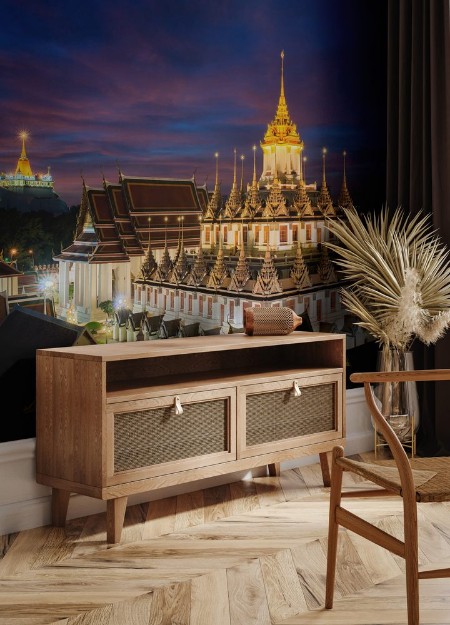 Picture of Wat Ratchanatdaram temple and Metal Castle in Bangkok Thailand