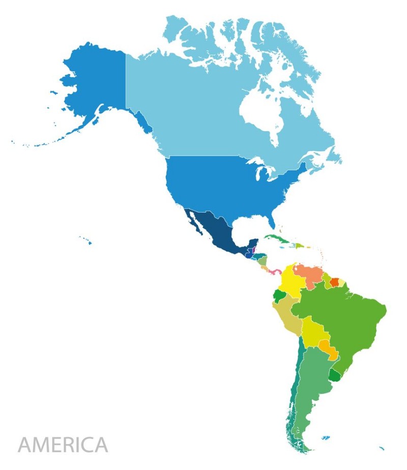Picture of Map of America continent