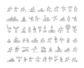 Picture of Vector line sports icons
