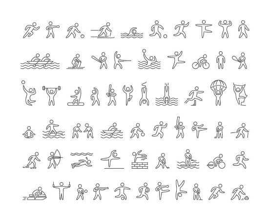 Afbeeldingen van Vector line sports icons